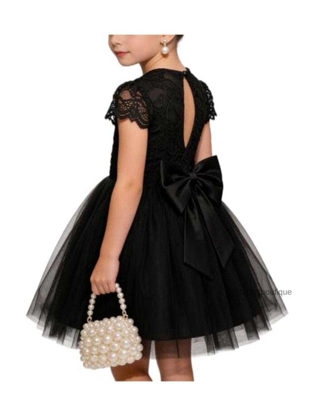 Flower Girl Dress Big Bow Lace Tulle Princess Wedding Gown Kids Formal